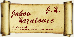 Jakov Mazulović vizit kartica